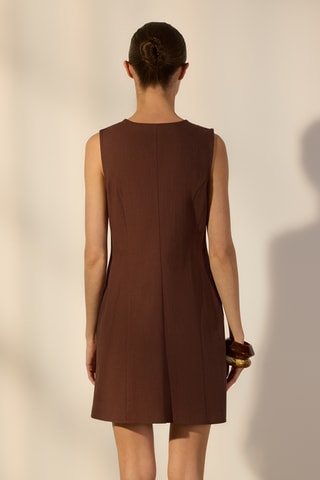 Vestido-camisa - Castanho