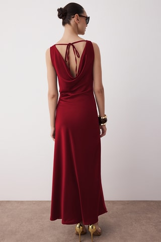 Vestido trapézio sem mangas - Vermelho
