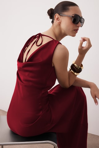 Vestido trapézio sem mangas - Vermelho