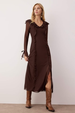 Vestido comprido - Castanho