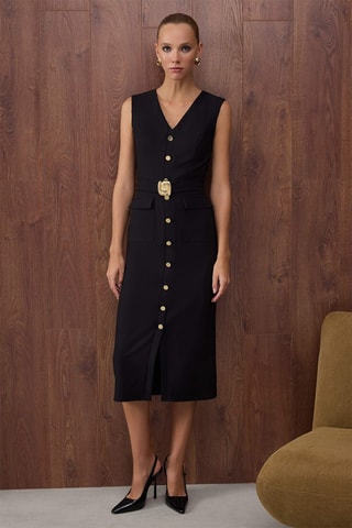 Vestido midi - Preto