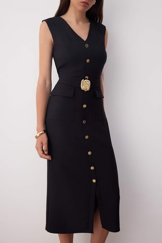 Vestido midi - Preto