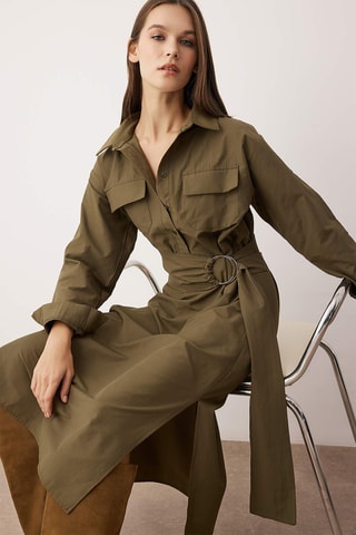 Vestido midi - Caqui