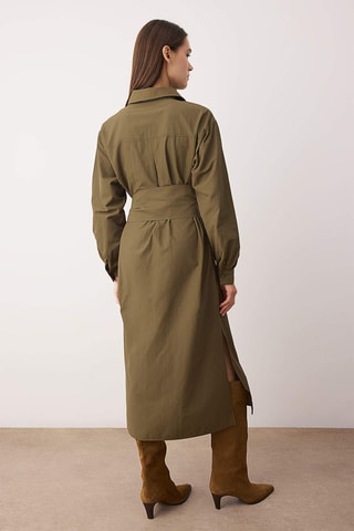 Vestido midi - Caqui