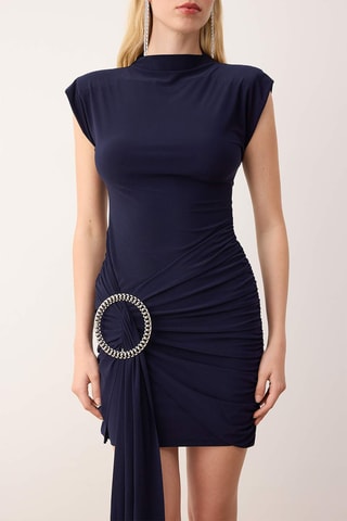 Vestido justo - Azul-marinho