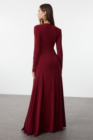 Vestido estilo patinadora - Bordô