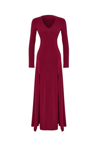 Vestido estilo patinadora - Bordô