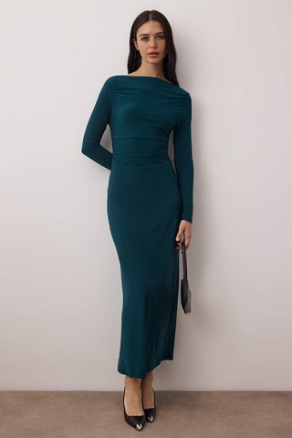 Vestido comprido - Verde-pato