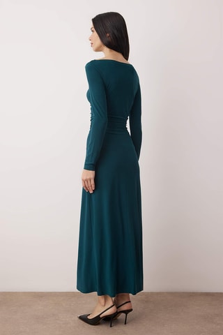 Vestido comprido - Verde-pato