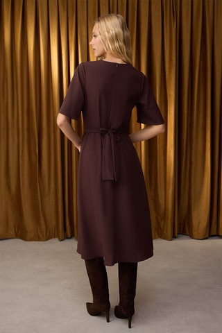 Vestido midi - Castanho-escuro