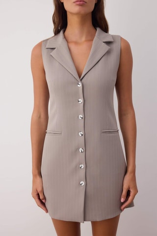 Vestido-camisa - Cinzento-claro