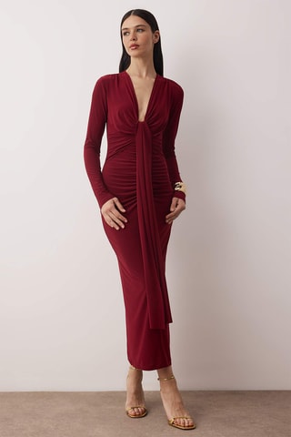 Vestido comprido - Bordô