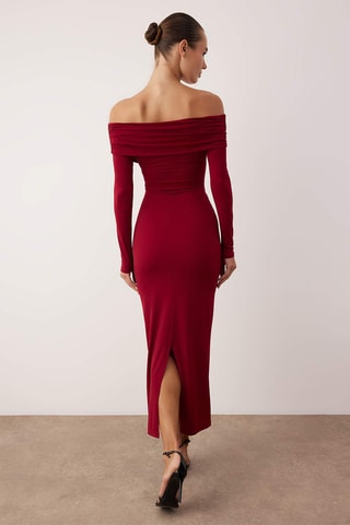 Vestido justo - Bordô