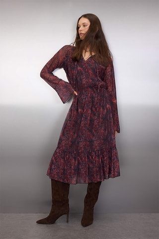 Vestido estilo patinadora - Bordô