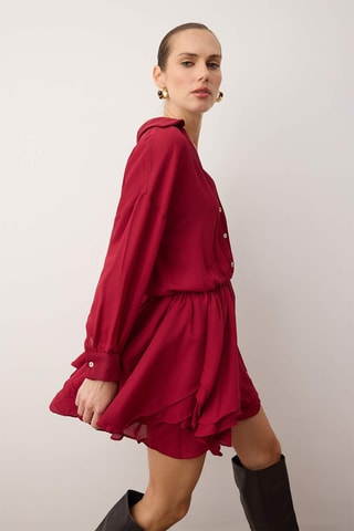 Vestido estilo patinadora - Bordô