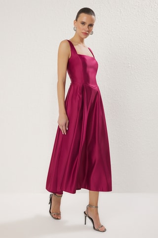 Vestido midi - Fúcsia