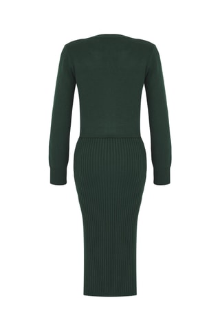 Casaco de malha e vestido - Verde-esmeralda