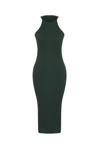 Casaco de malha e vestido - Verde-esmeralda