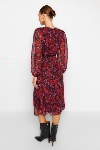 Vestido midi - Bordô