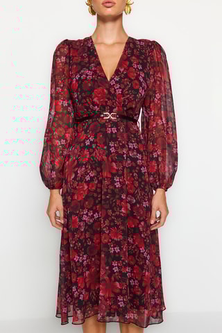 Vestido midi - Bordô