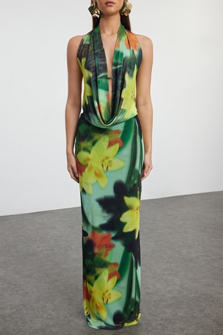 Vestido comprido - Verde-claro