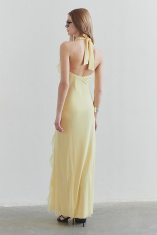 Vestido comprido sem mangas - Amarelo-pálido