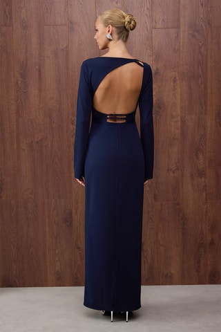 Vestido comprido - Azul-marinho