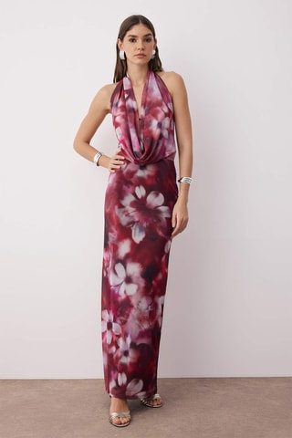 Vestido comprido - Bordô