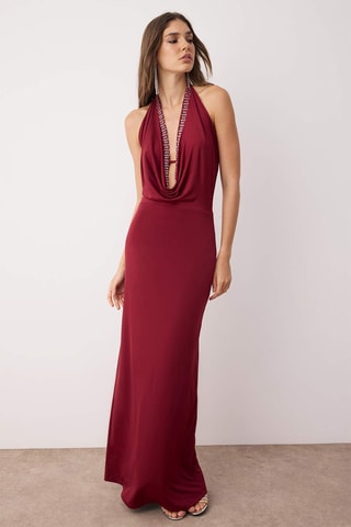 Vestido comprido - Bordô