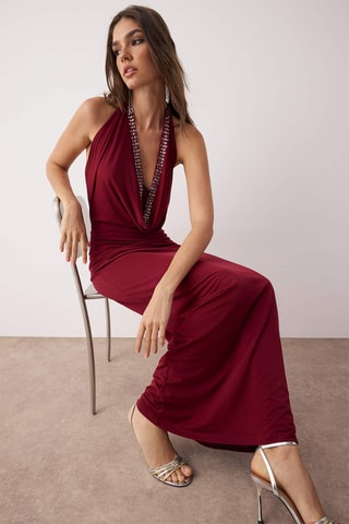 Vestido comprido - Bordô