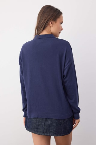 Camisola oversize - Azul-marinho