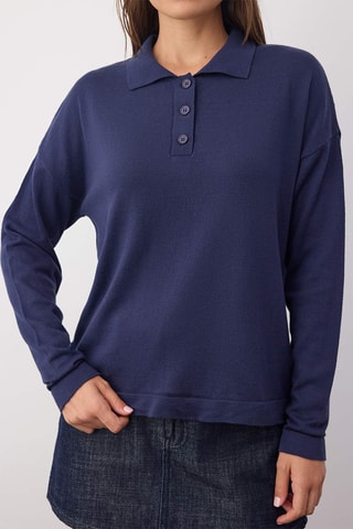 Camisola oversize - Azul-marinho