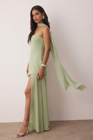 Vestido-caicai - Verde-pálido