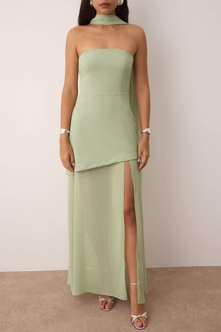 Vestido-caicai - Verde-pálido