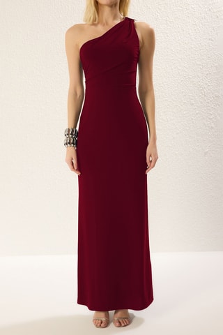 Vestido assimétrico - Bordô
