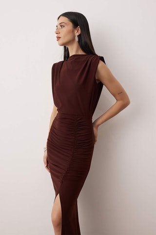 Vestido comprido - Castanho