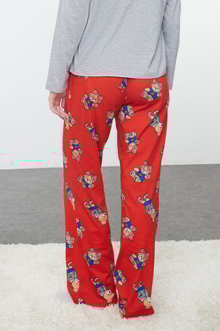 Pijama - Cinzento mesclado e vermelho