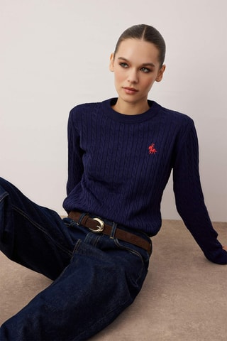 Camisola regular - Azul-marinho