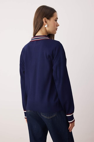 Camisola oversize - Azul-marinho