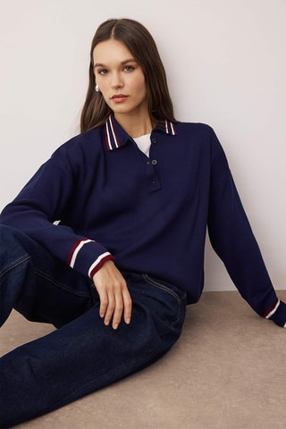 Camisola oversize - Azul-marinho