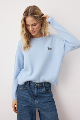 Camisola regular - Azul-claro