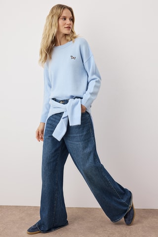 Camisola regular - Azul-claro