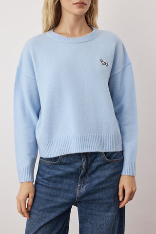 Camisola regular - Azul-claro