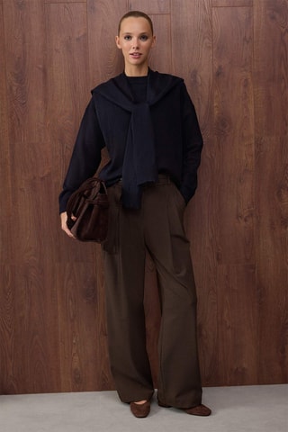 Camisola oversize - Azul-marinho