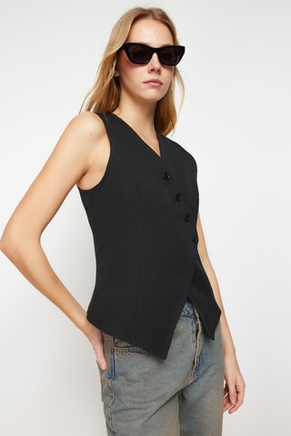 Colete de fato regular - Preto