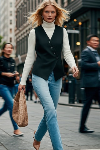 Colete de fato regular - Preto