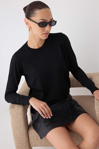 Camisola regular - Preto