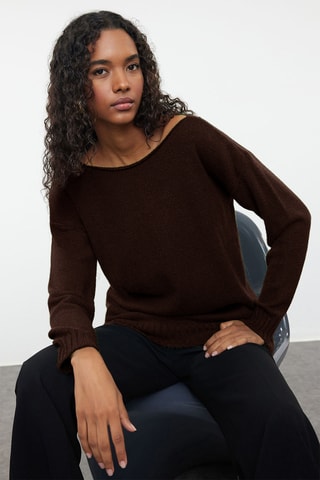 Camisola oversize - Castanho-escuro