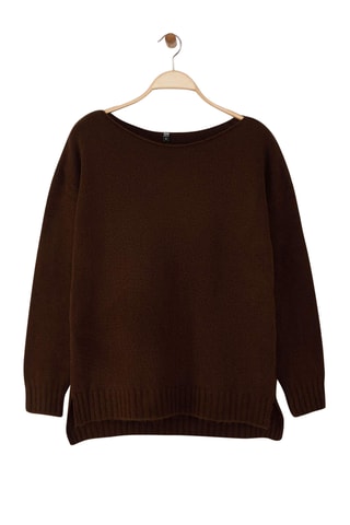 Camisola oversize - Castanho-escuro