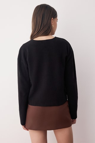 Casaco de malha regular - Preto